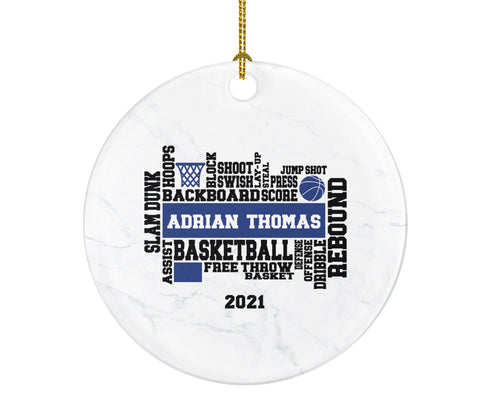 Basketball Team Player Christmas Ornament Personalized - Custom Gift for Basketball Team Player Gamer Sports Hobby Occupation Decorations