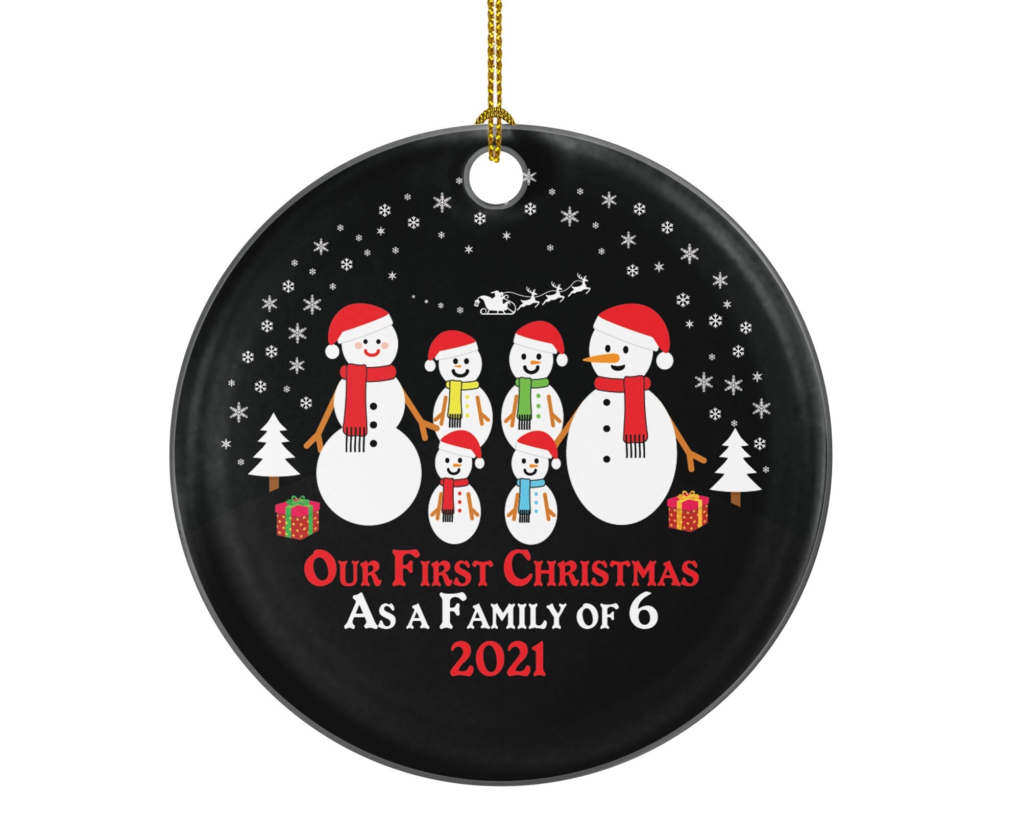 Our First Christmas As A Family Of 6 Christmas Ornament Snowman Six Snowmen Big Large Kids Children Mom Dad New Mommy Daddy Baby Girl Boy