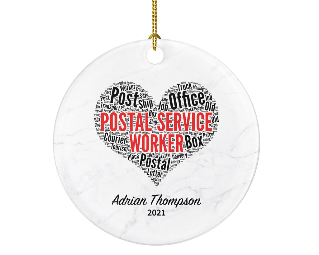 Postal Service Worker Mail Carrier Truck Christmas Ornament - Mailman Appreciation Gift Thank You Essential Worker Holiday
