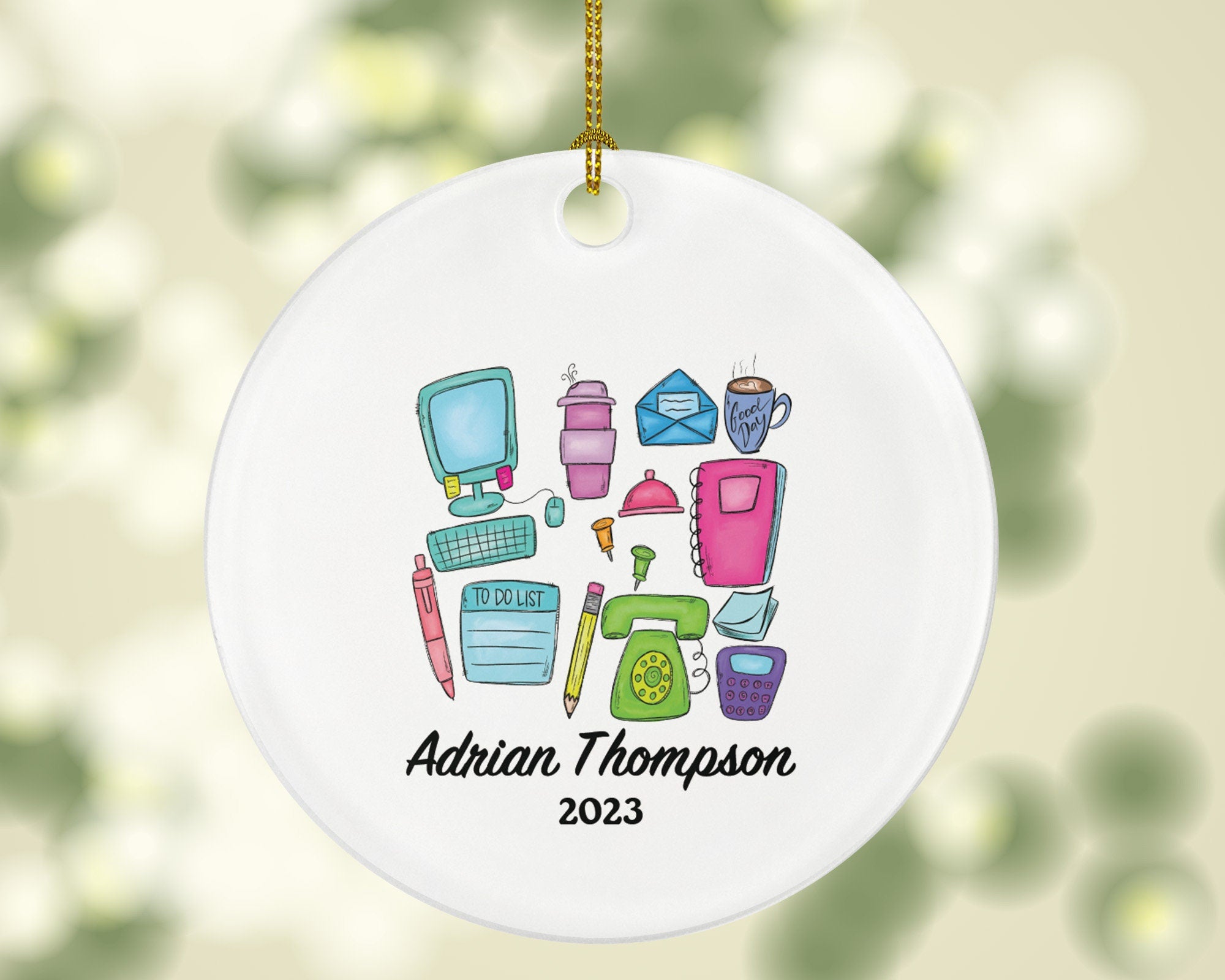 Receptionist Christmas Ornament Custom - Personalized Office Secretary Gift  Home Decoration New Receptionist Gift