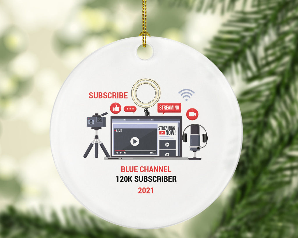 Social Media Influencer Video Creator Christmas Personalized Ornament Friends Followers Vlog Vlogger Blogger