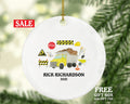 Dump Truck Personalized Christmas Ornament - Construction Worker Handy Man Builder - Custom Name Year Gift