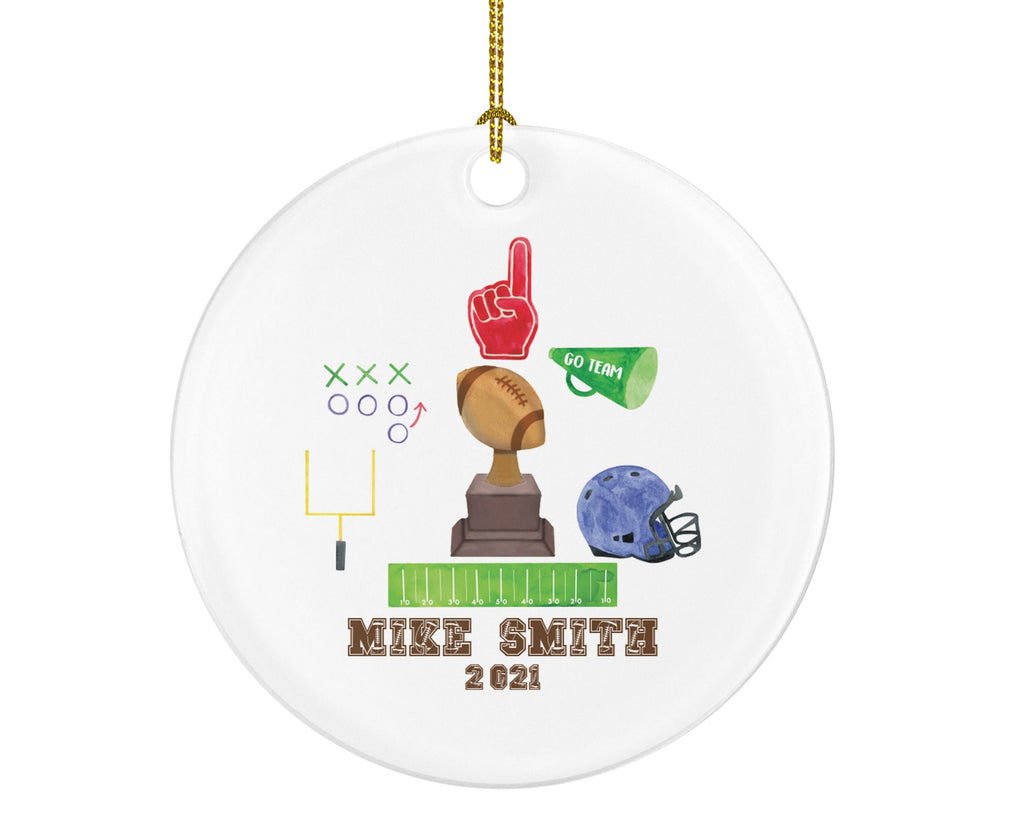 Football Rugby Team Player Gamer Christmas Ornament Personalized - Sports Match Boys Senior Gift Custom Name