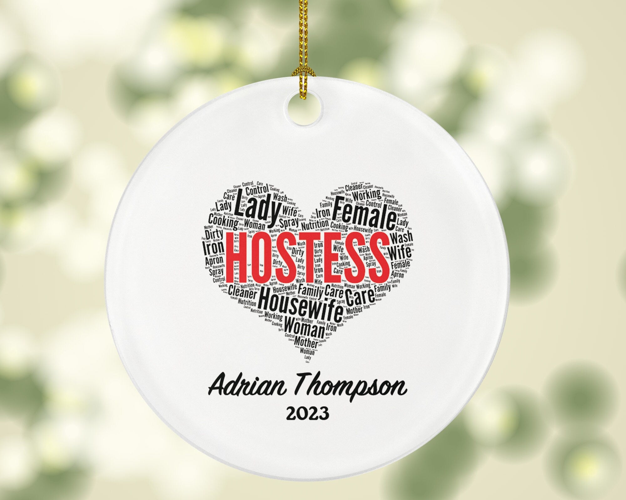 Hostess Christmas Ornament Personalized - Custom House Host Land Lady Gift