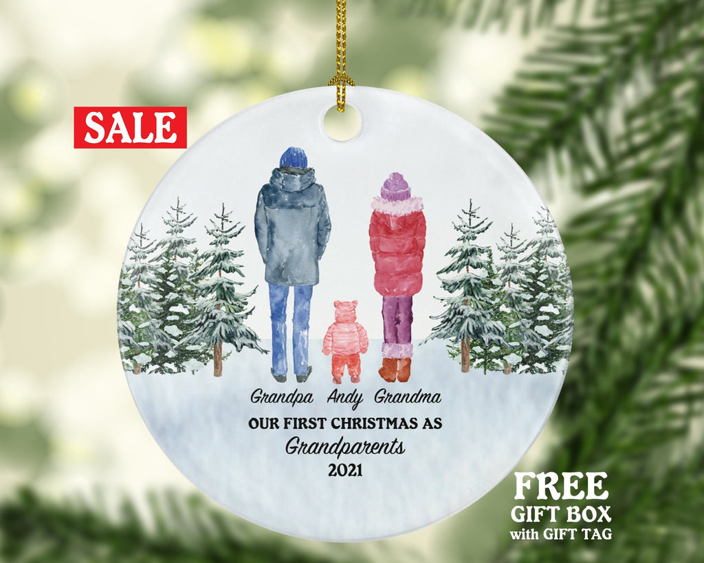 Grandparents First Christmas Ornament Personalized, First Christmas As Grandparents Ornament, New Grandparents Gift