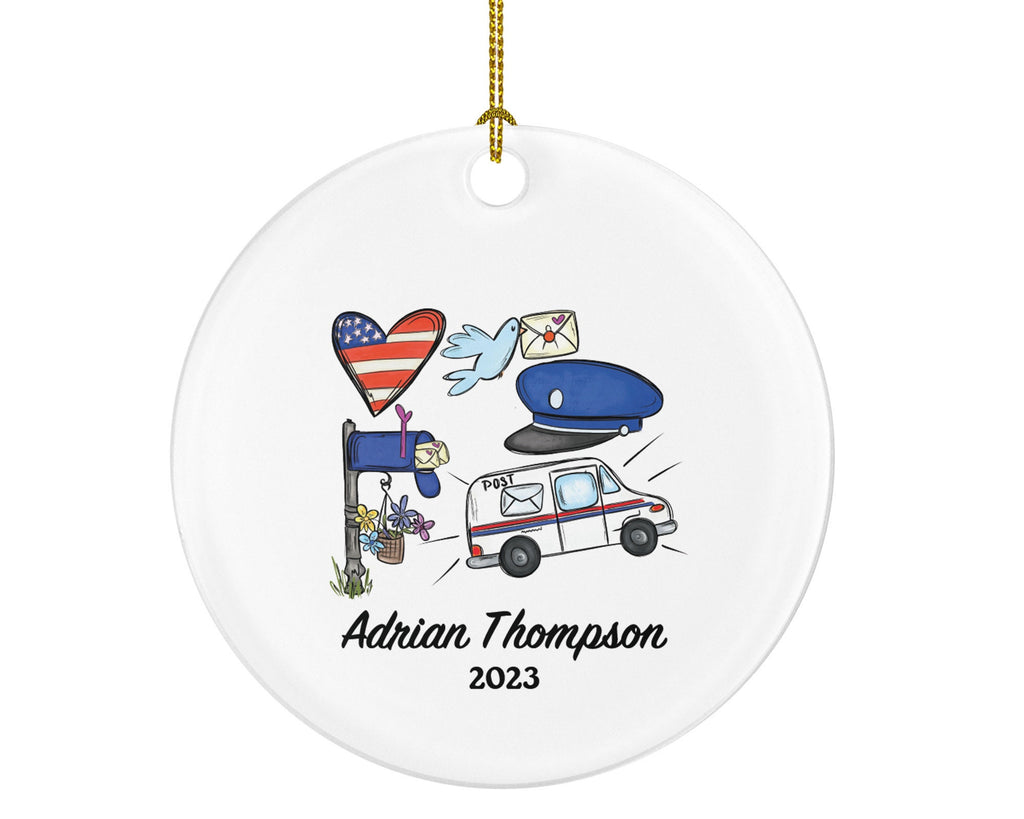 Mail Carrier Truck Postal Worker Christmas Ornament Personalized - Mailman Appreciation Gift Thank You Essential Worker Holiday
