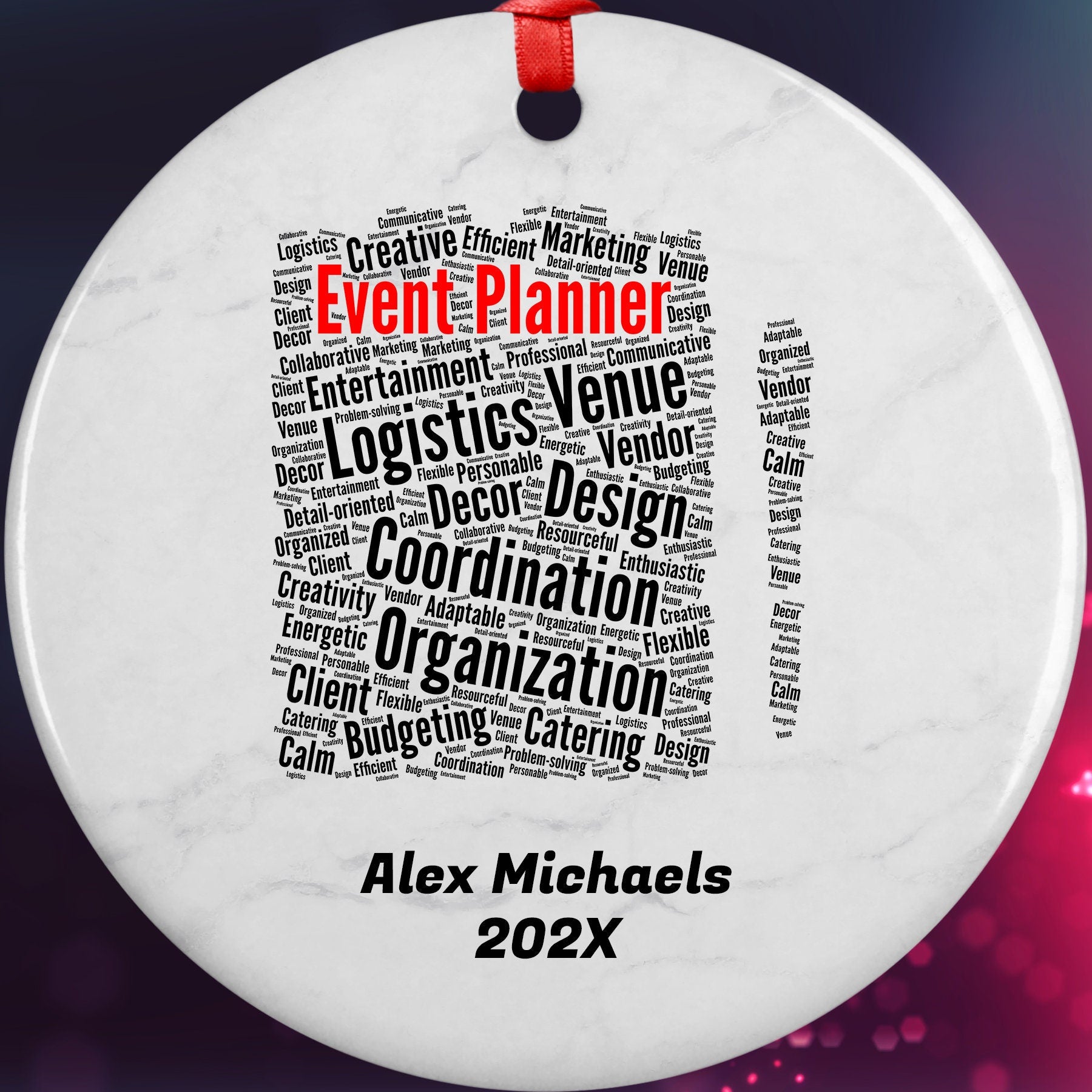 Event Planner Personalized Christmas Ornament