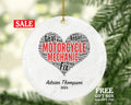 Motorcycle Mechanic Christmas Ornament Personalized - for Repair Man Custom Name Year Gift