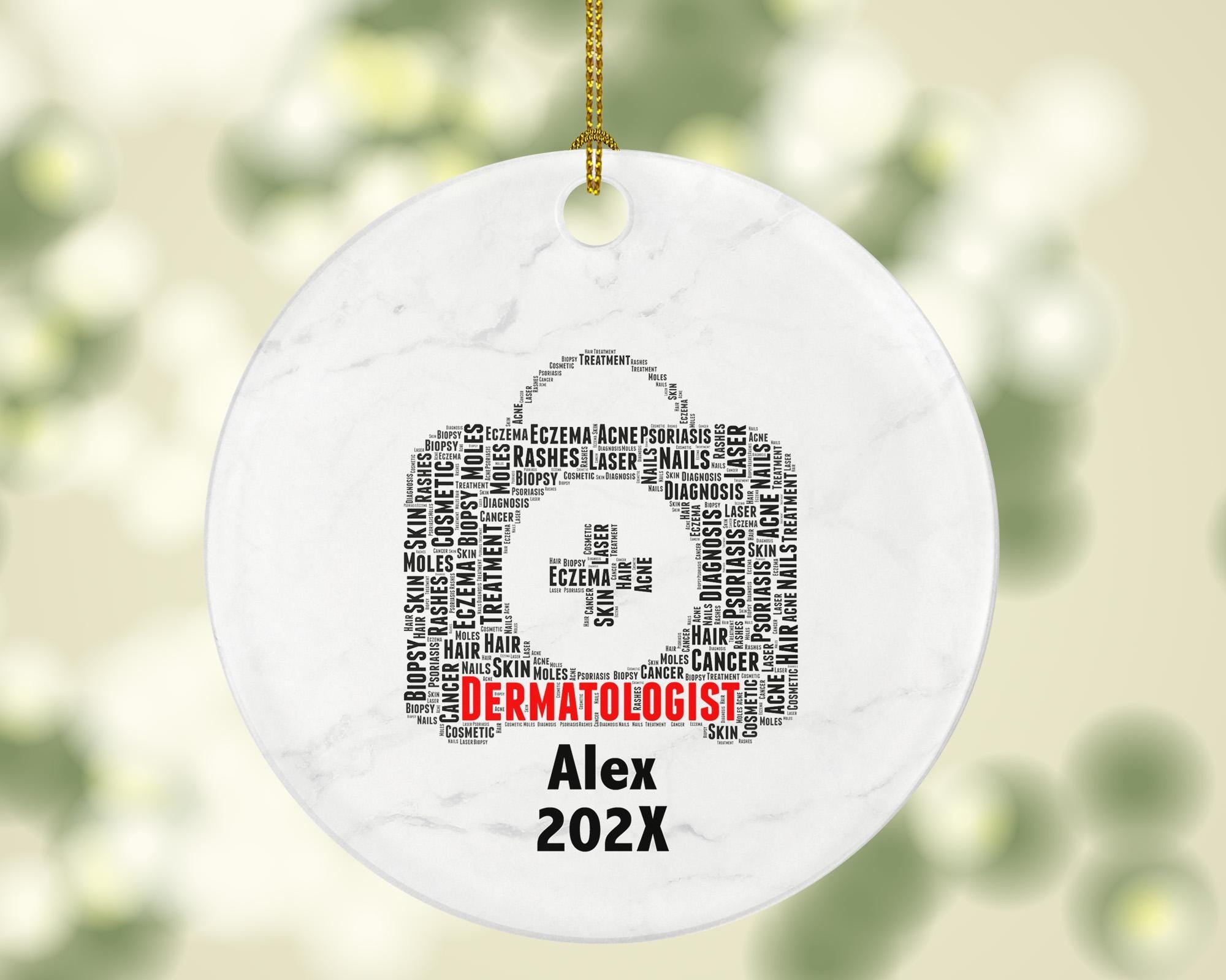 Personalized Dermatologist Christmas Ornament – Custom Doctor Gift – Skin Care Specialist Ornament – Medical Professional Keepsake