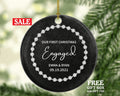 First Christmas Engaged Personalized Ornament - Engagement Announcement Couple Gift