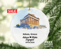 Athens Christmas Ornament Personalized - Greece Engaged Married Family Together Couple Travel Honeymoon Engagement Marriage