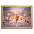 New York City Couple Custom Wall Art | Snowy NYC Scene for Engaged, Married, Mr & Mrs, Anniversary, Travel, Honeymoon | Aluminum Metal Print