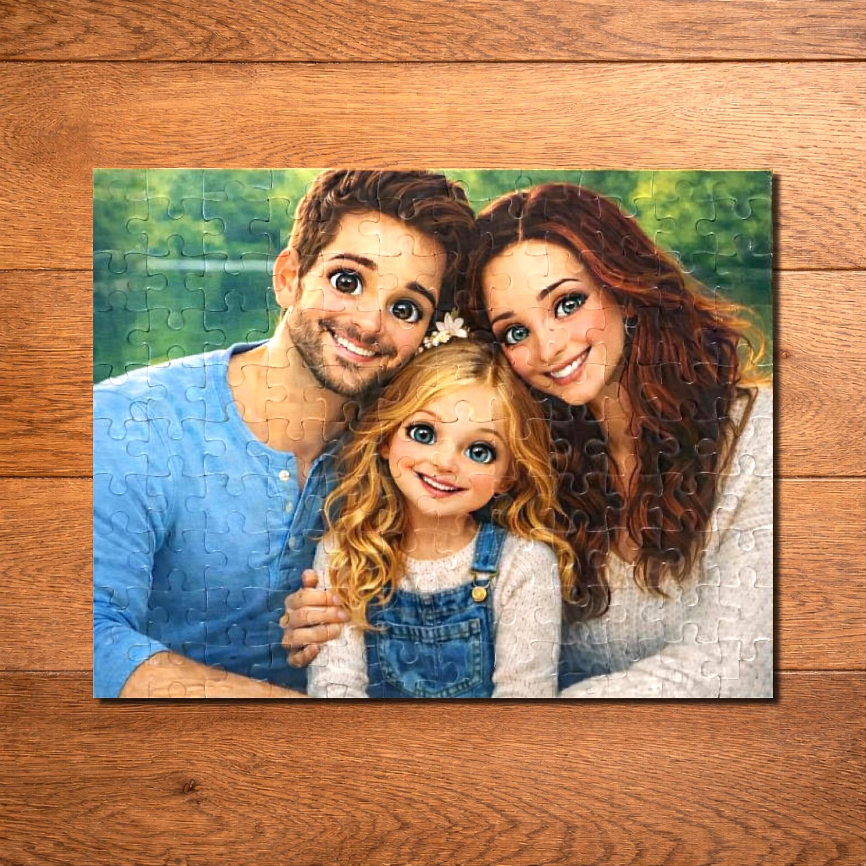 Custom Cartoon Puzzle From Photo - Jigsaw Puzzles from Picture - 120 Pieces - Gift for Couples, Families, Friends & Relatives