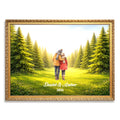 Custom Couple in Forest Wall Art | Green Nature Landscape Print for Engaged, Married, Mr & Mrs, Anniversary | Aluminum Metal Print