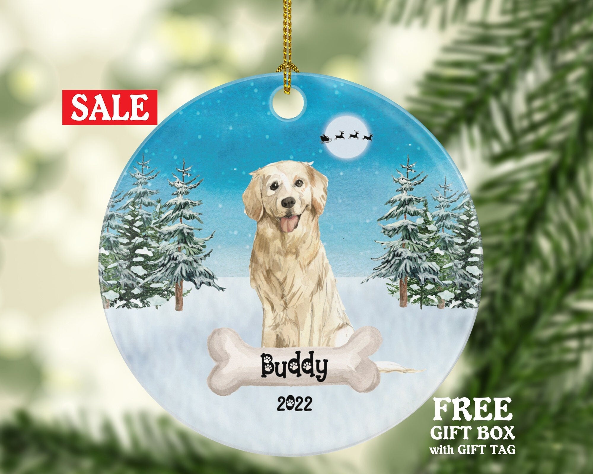 Dog Cat Personalized Christmas Ornament Custom Pet Lover Owner Gift Fur Holiday Ornament Rescue