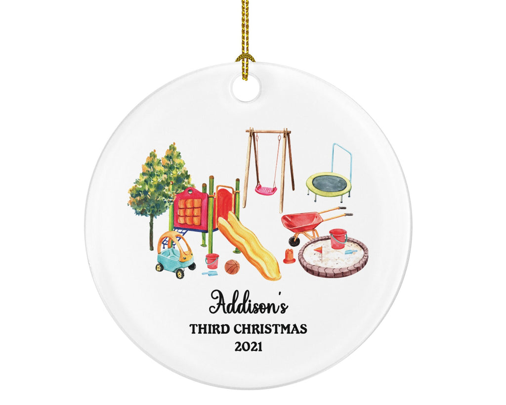 Kids Park Outdoor Playground Christmas Ornament Personalized - Custom Kids Gift - Outside Playing - First Second Third, Any Christmas