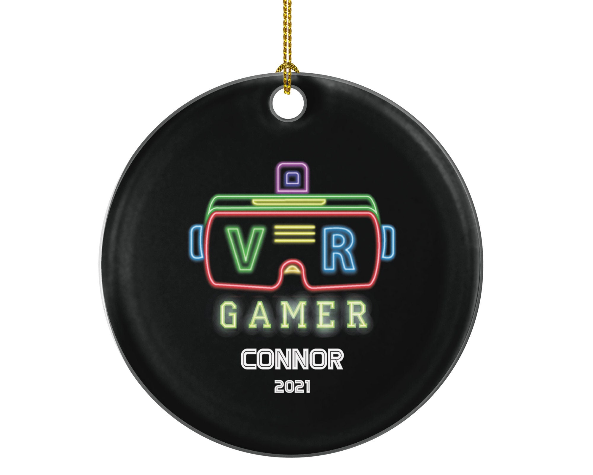 Virtual Reality Personalized Christmas Ornament -  Custom VR Video Gamer Game VR Gift
