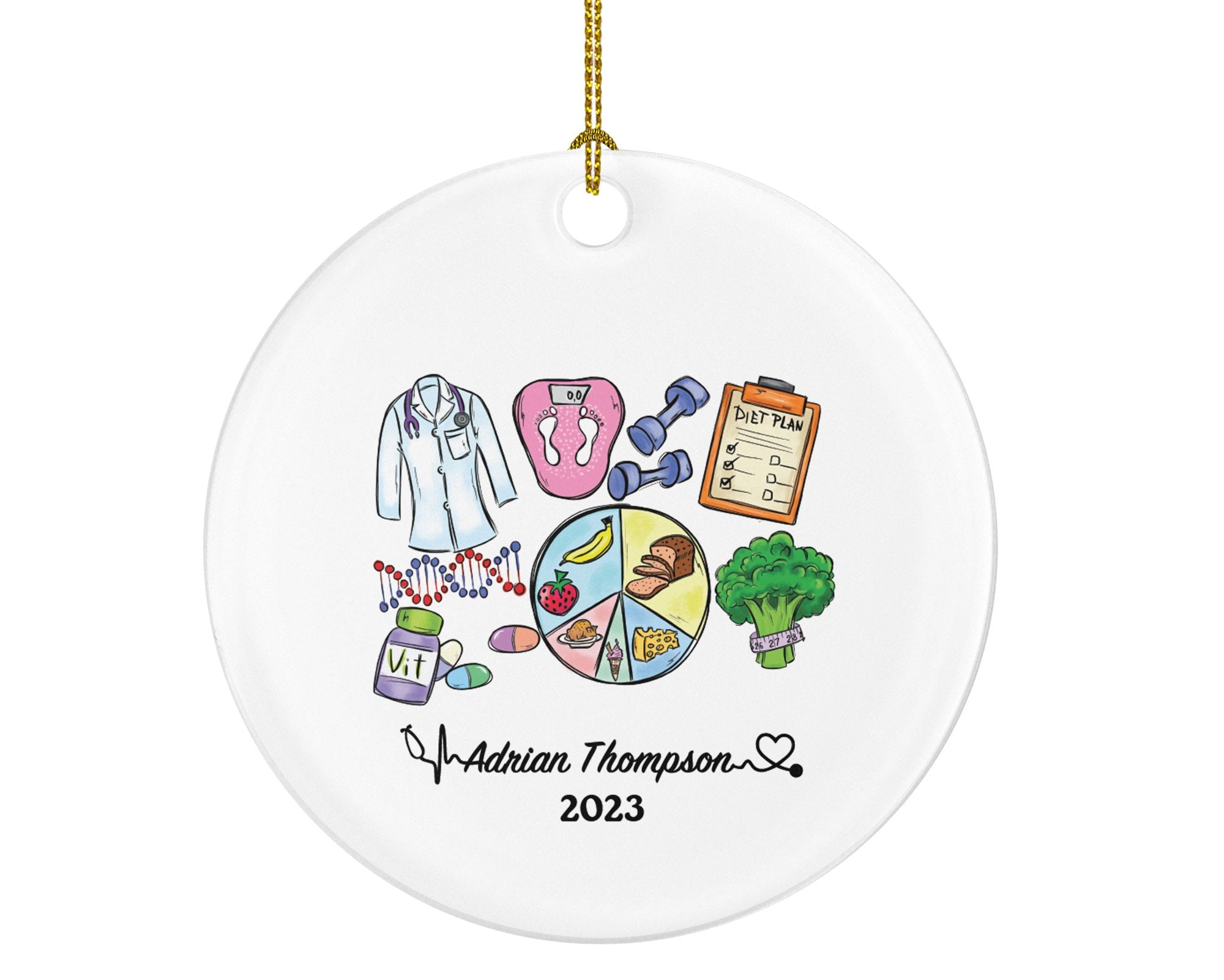 Nutritionist Health Coach Dietitian Christmas Ornament Personalized -  Custom Name Year Gift