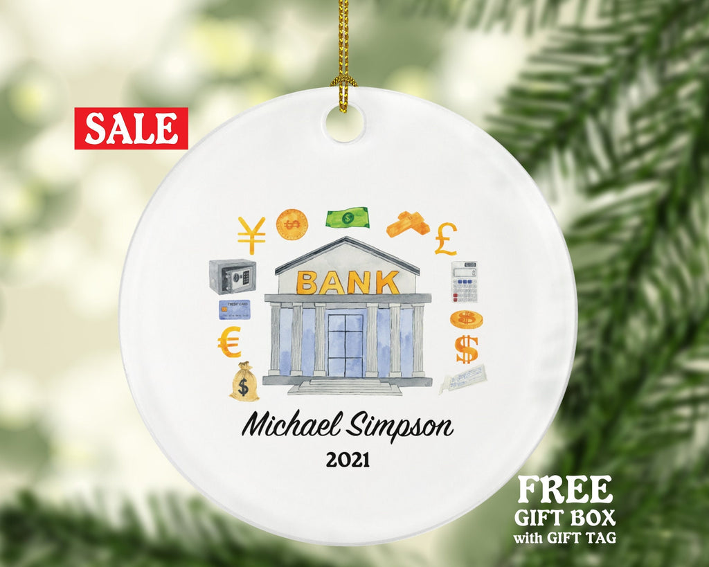 Bank Worker Christmas Ornament Personalized - Bank Worker Custom Gift