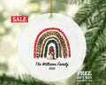 Nativity Scene with Rainbow Christmas Ornament Personalized - Custom Family Gift - Baby Jesus Ornament - Manger