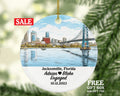 Jacksonville Florida Christmas Ornament Personalized, FL Engaged Married Family Together Couple Travel Honeymoon Wedding Engagement Marriage
