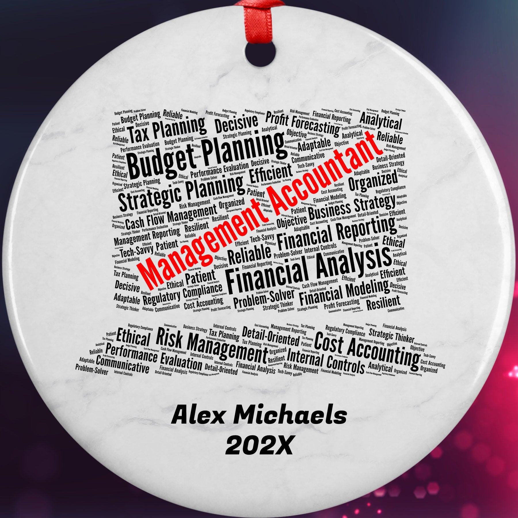 Management Accountant Personalized Christmas Ornament