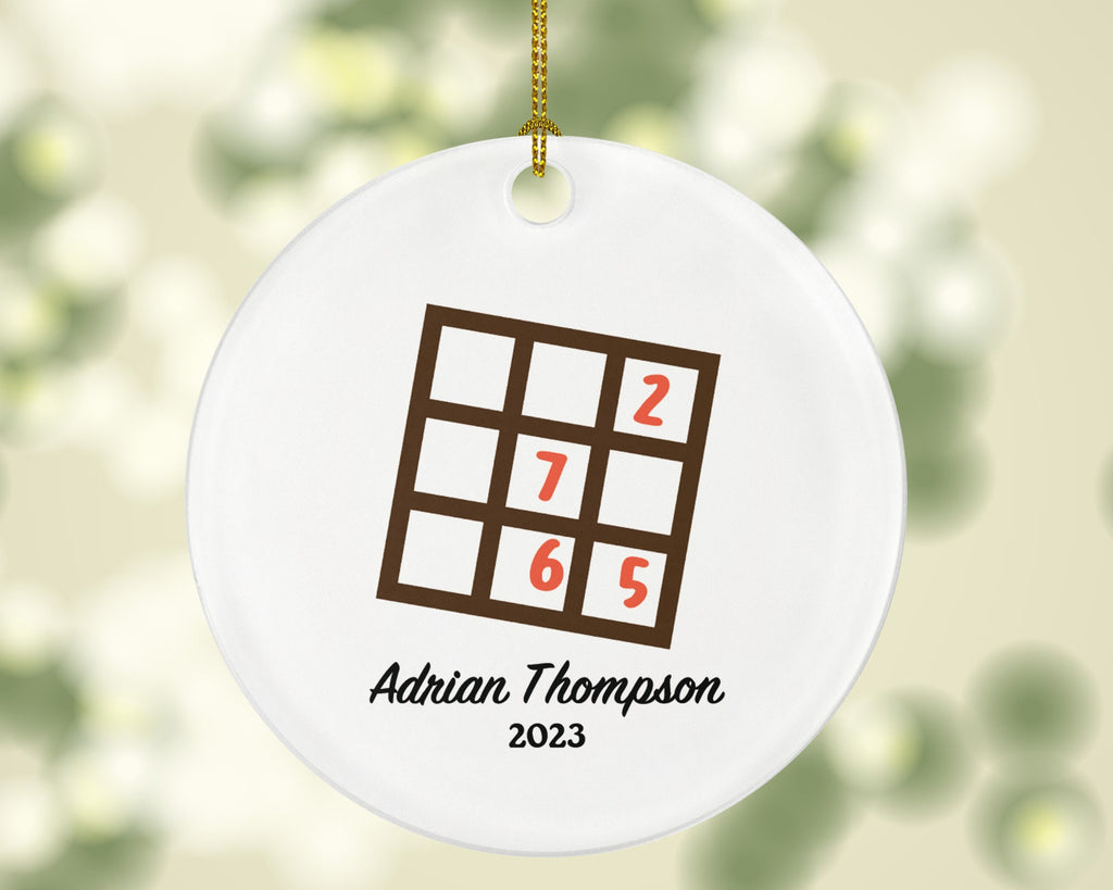 Sudoku Player Christmas Custom Ornament - Enthusiast, Board Games Personalized