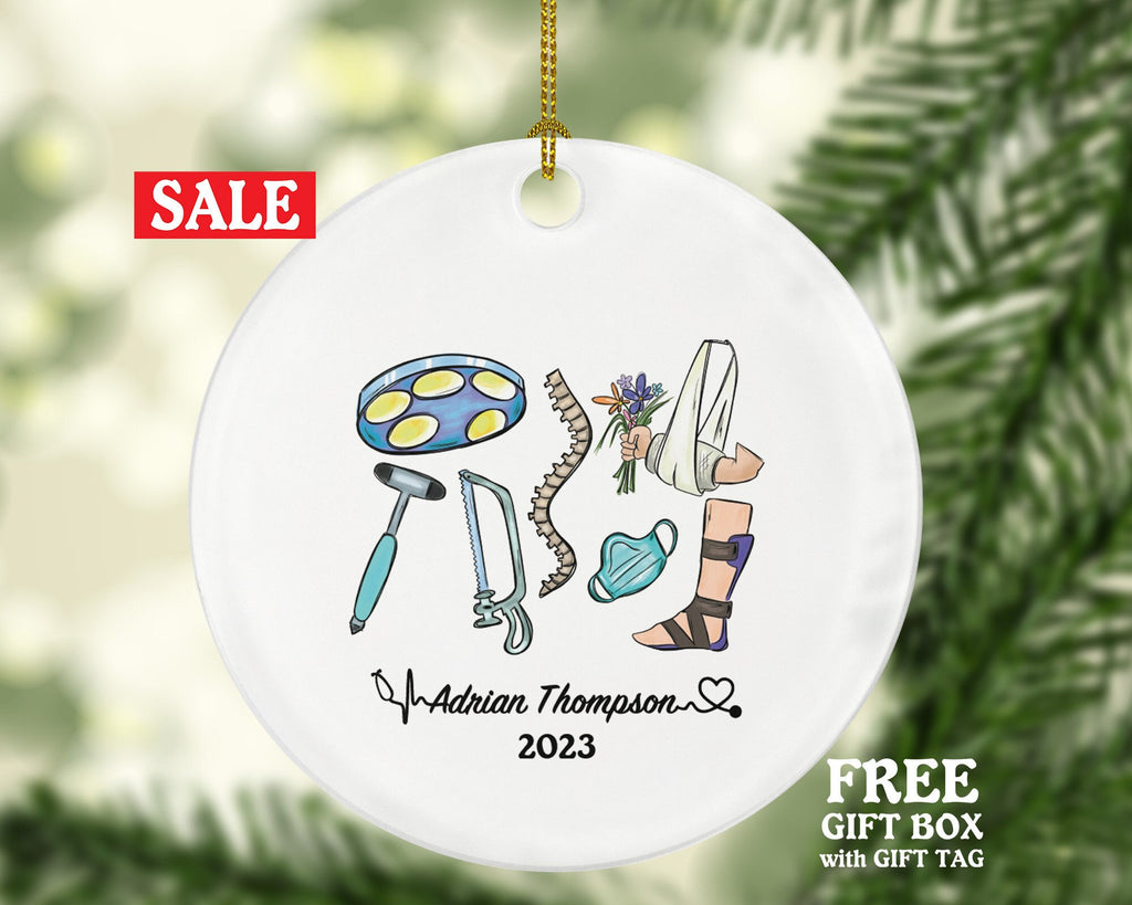 Orthopedic Surgeon Doctor Christmas Ornament Personalized - Orthopedic Surgery - Medical Dr Gift for MD - Custom Name Year
