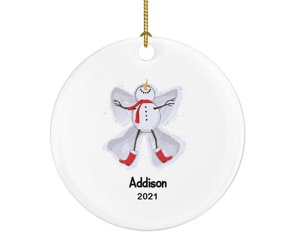 Funny Kid Christmas Ornament Personalized - Snowmen Boy or Girl Custom Name and Year