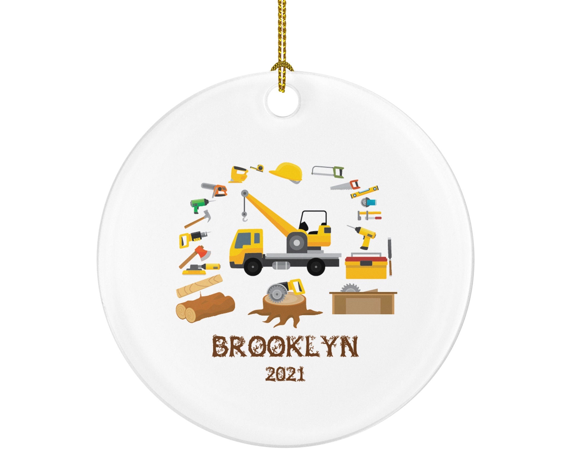 Sawmill Christmas Ornament Personalized - Sawyers Lumber Timber Mill Yard Workers Wood Machinists Processing Handy Man Custom Gift