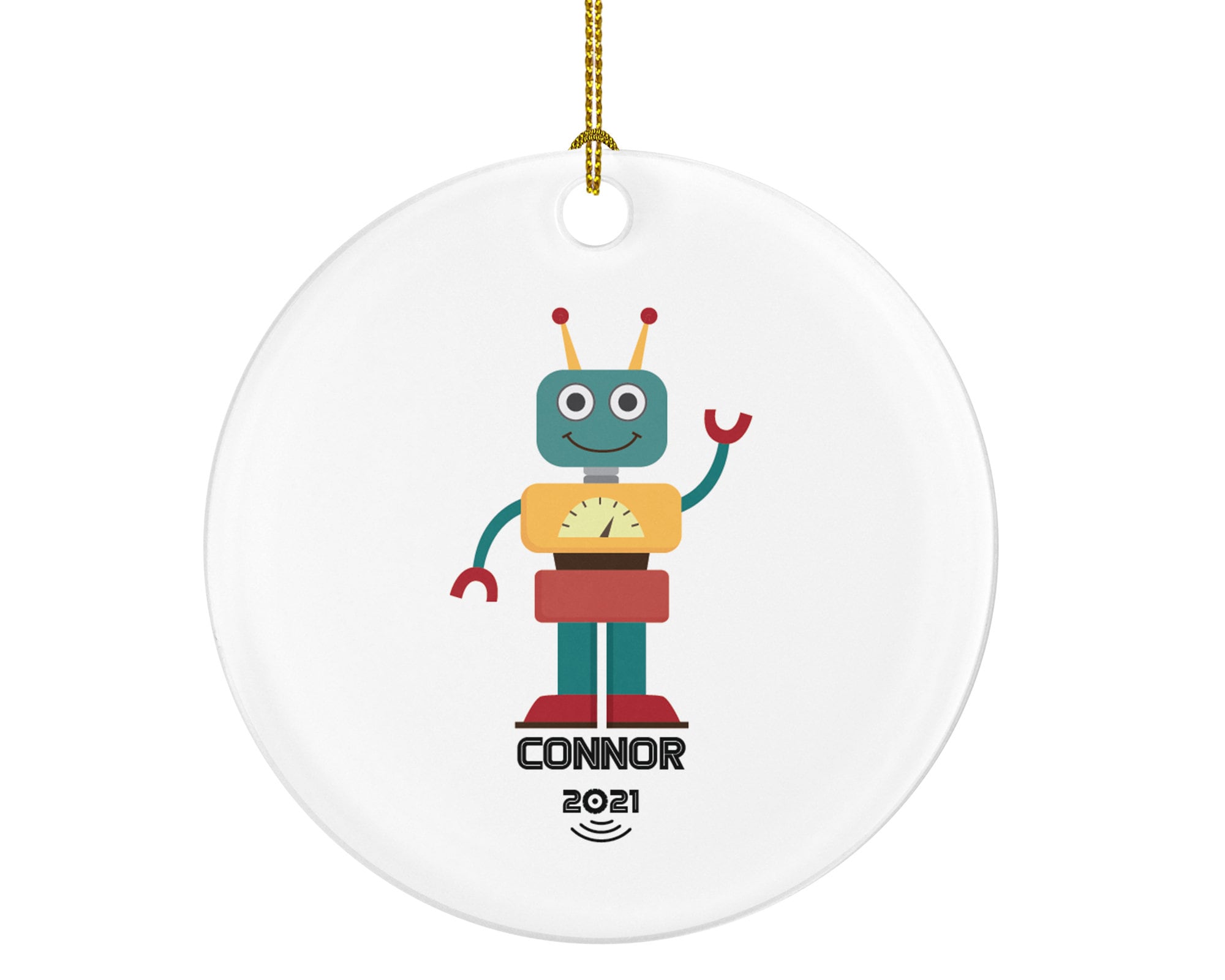 Robot Christmas Ornament Personalized - Robot Gift For Kids - Robotics Science Robot For Toddler