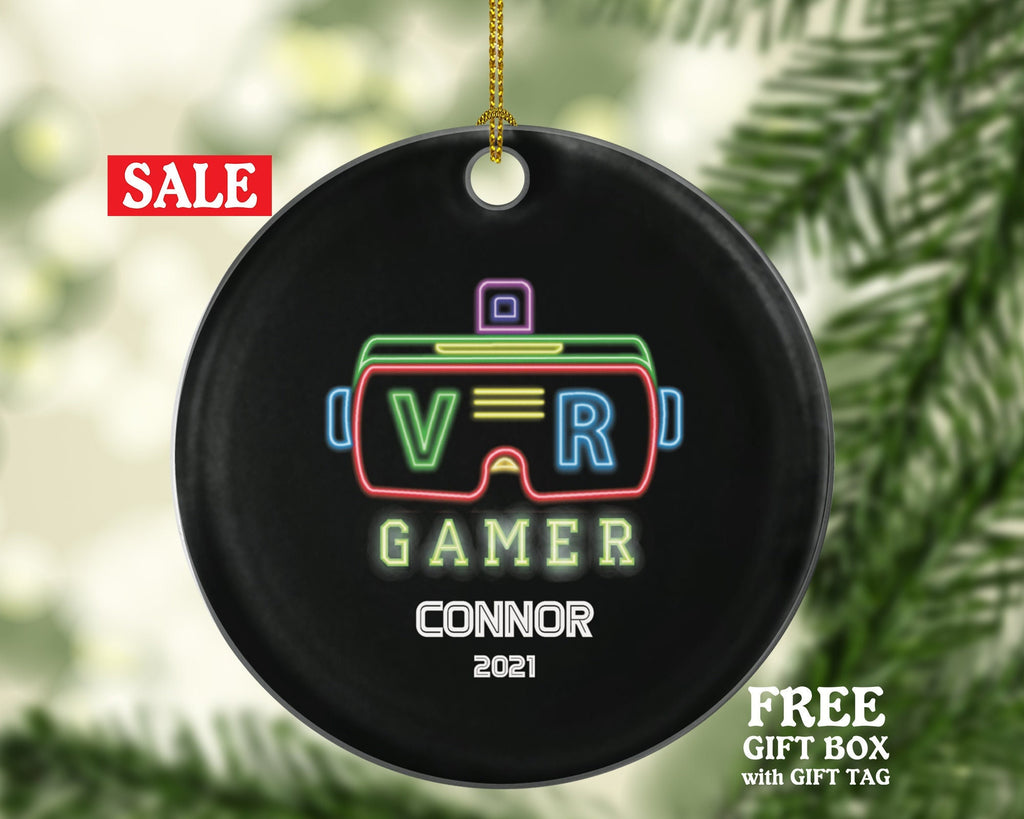 Virtual Reality Personalized Christmas Ornament -  Custom VR Video Gamer Game VR Gift