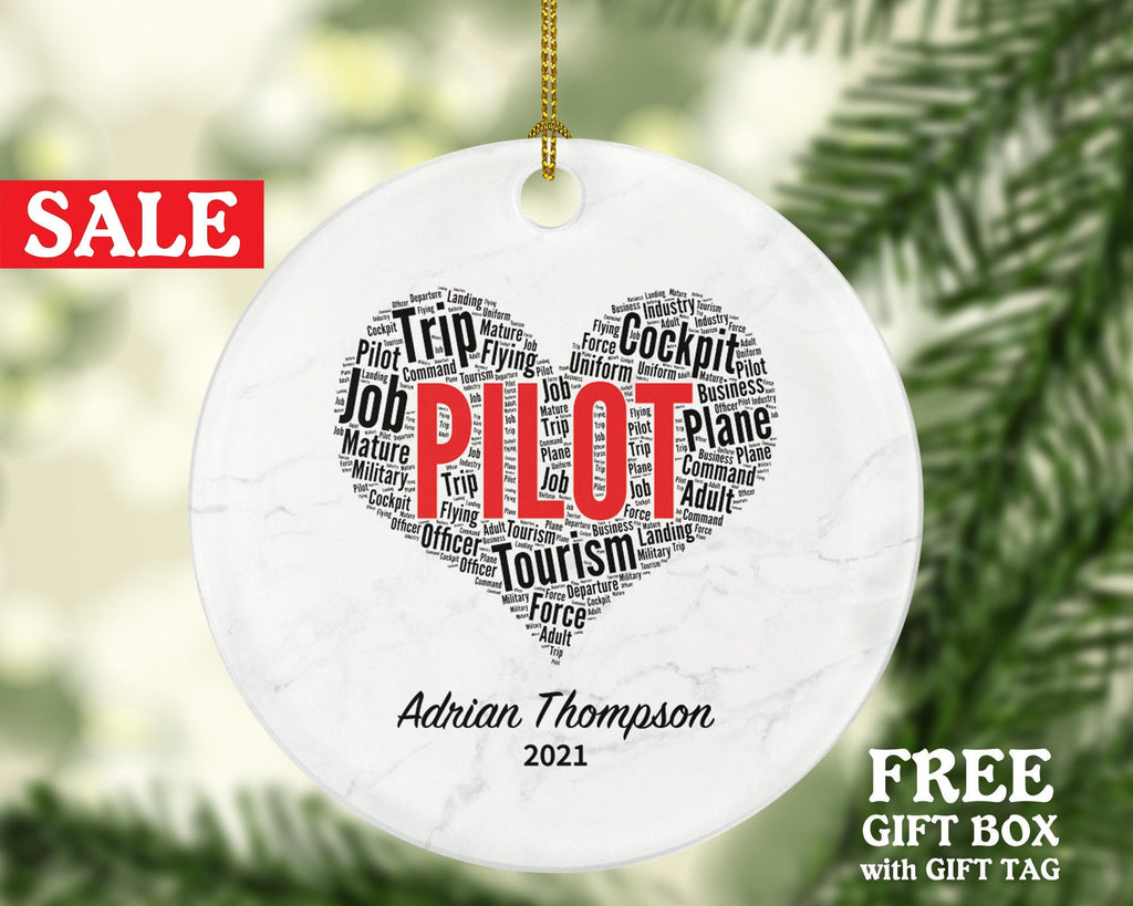 Airport Pilot Christmas Ornament Personalized - Custom Gift For Pilot