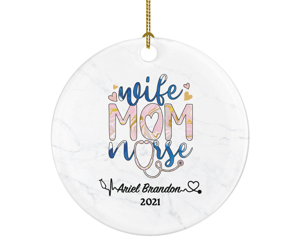 Super Nurse Christmas Ornament Personalized - Wife Mom Nurse Registered Health Worker Gift from Patient for Mother Nurse RN Custom Medical