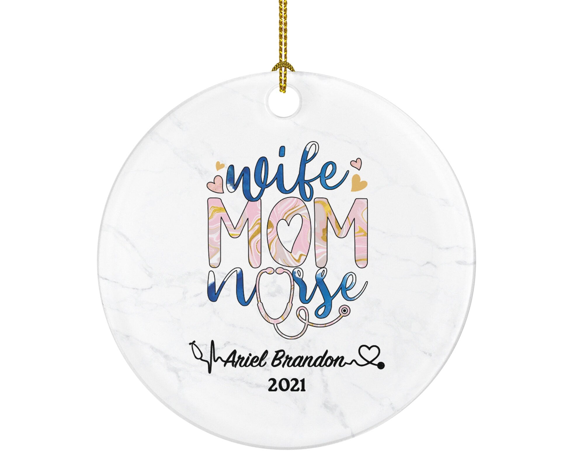 Super Nurse Christmas Ornament Personalized - Wife Mom Nurse Registered Health Worker Gift from Patient for Mother Nurse RN Custom Medical