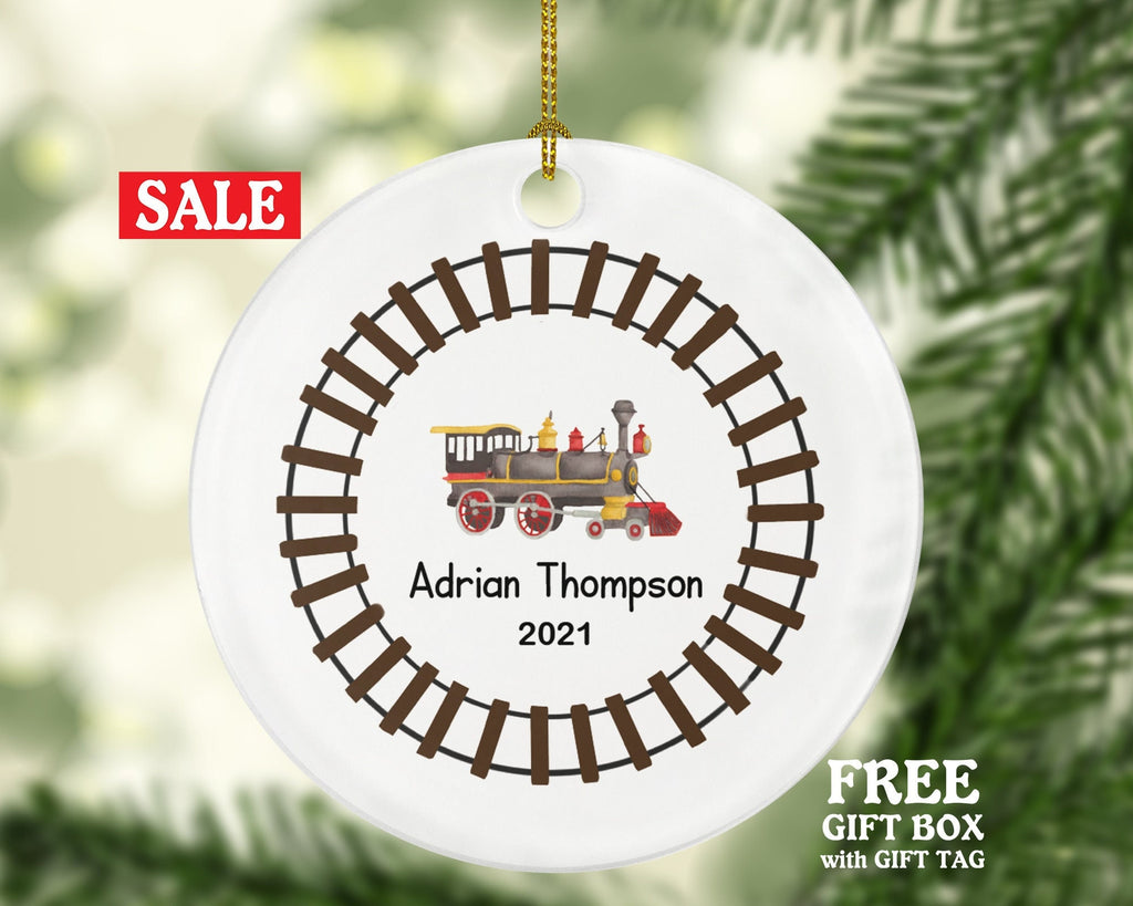 Personalized Train Christmas Ornament - Train Toy Ornament - Steam Engine - Locomotive Gift For Kids