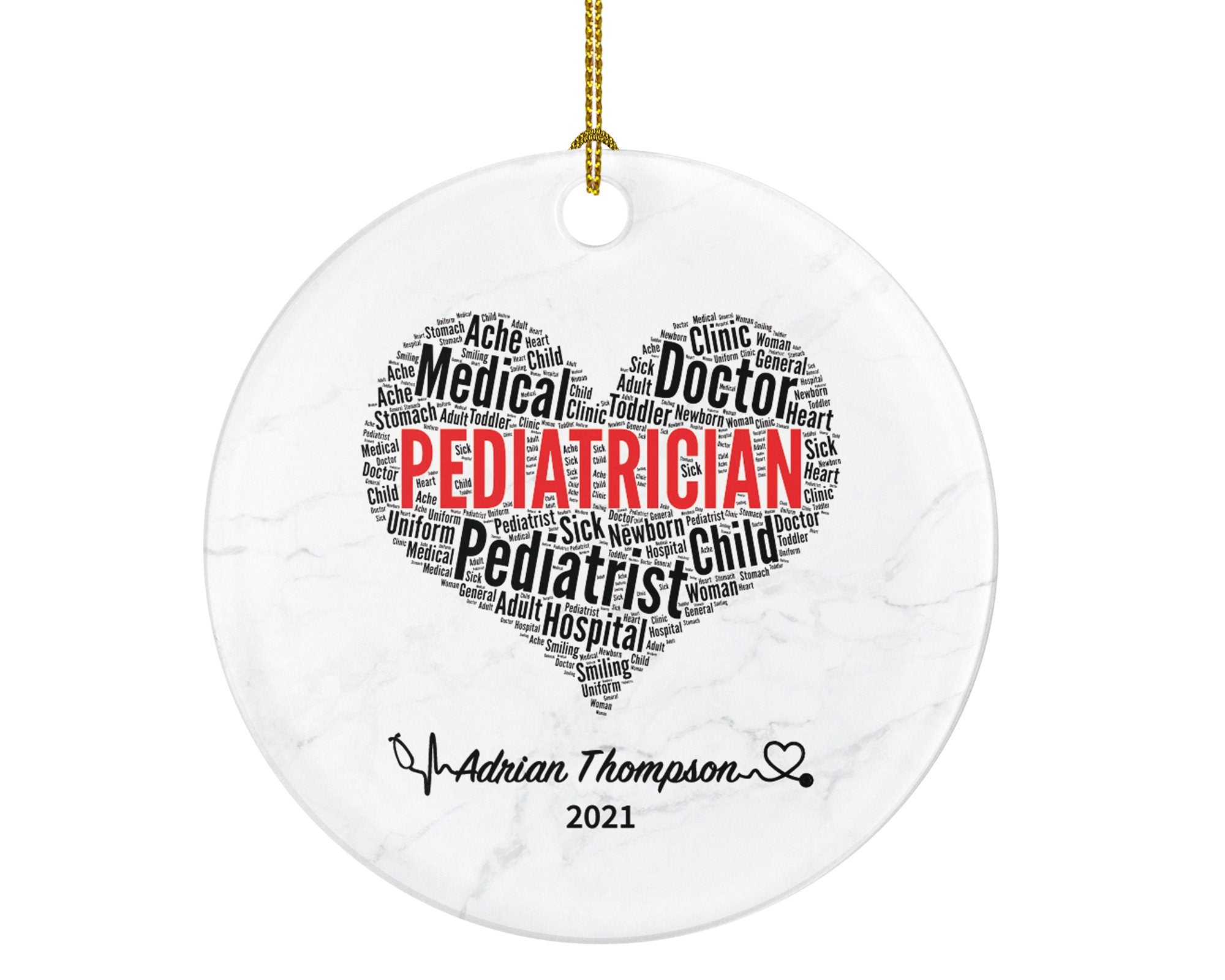 Pediatrician Christmas Ornament Personalized, Medical Doctor Child Treatment Custom Pediatrist Gift from a Patient