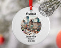 Portland Downtown Ornament, Engagement, Married, Travel, Gift for Engaged Couple, Engagement Gift, Trip, Vacation Souvenir