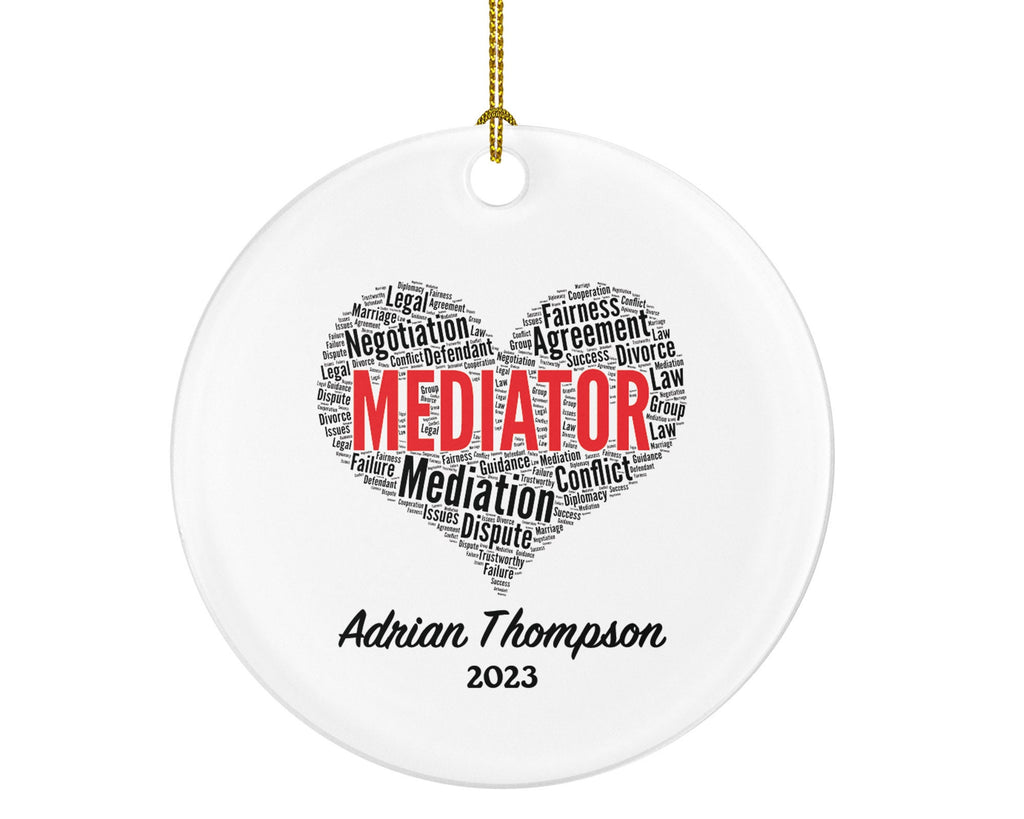 Mediator Christmas Ornament Personalized - Mediation Negotiation Fairness Agreement Gift