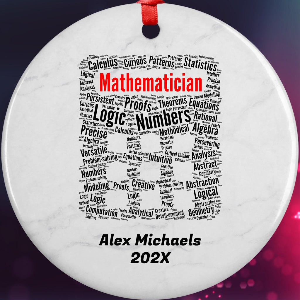 Mathematician Personalized Christmas Ornament