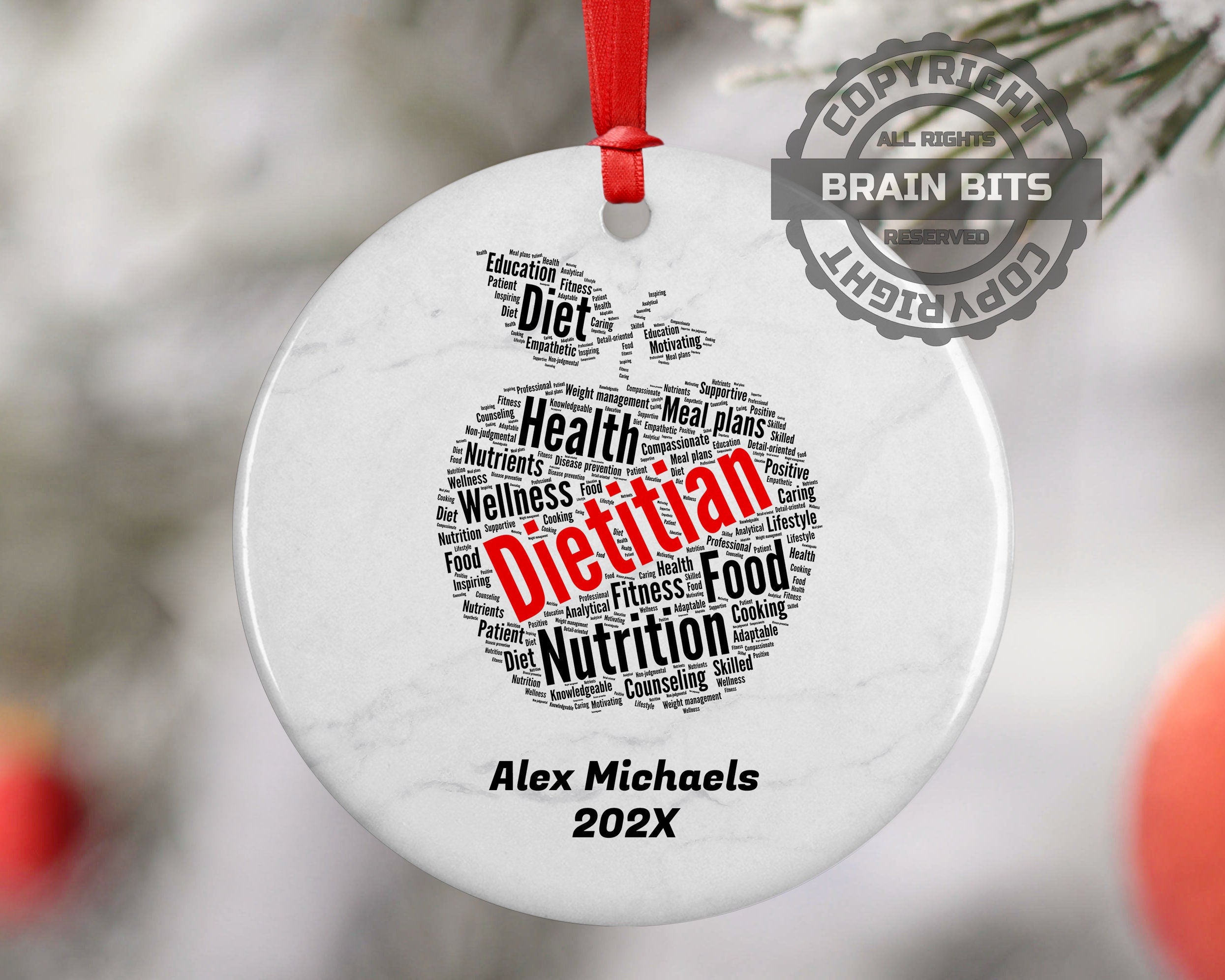 Dietitian Personalized Christmas Ornament