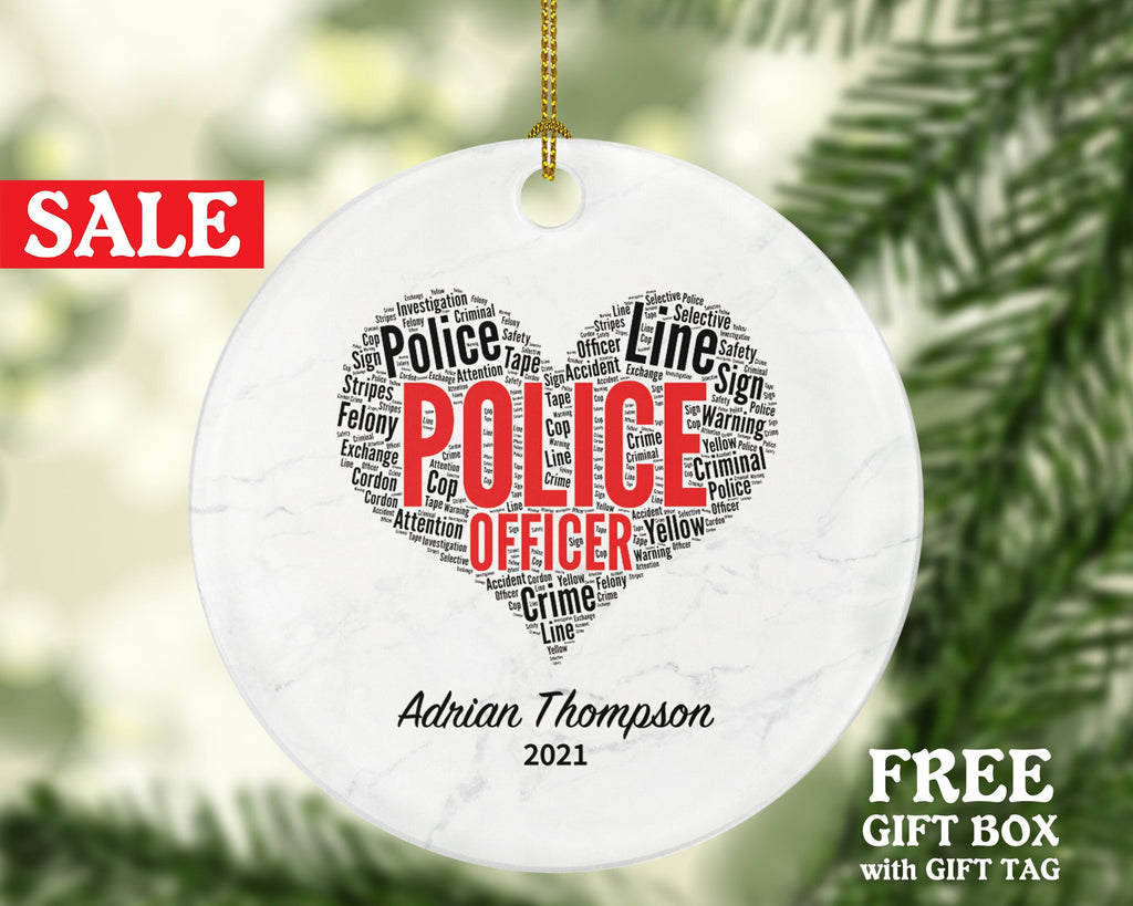 Police Officer Christmas Ornament Personalized - Policeman Police Team Officer Custom Gift