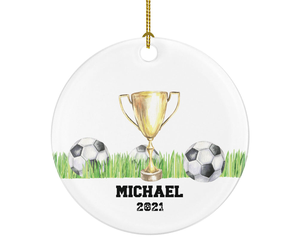 Soccer Playing Christmas Ornament - Goal Keeper Saver Coach Team Player Personalized Gift Gamer Sports Match Senior Custom Ball Cup Champion