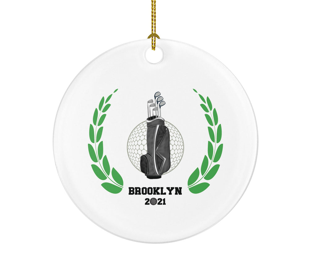 Golf Player Gamer Ball Golfer Golfing Custom Ornament - Personalized Boys Senior Christmas Sports Gift Name Date