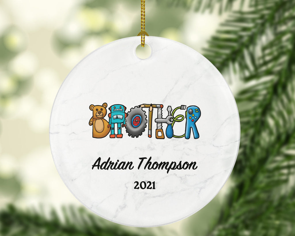 Brother Christmas Ornament Personalized , Best Brother Ever Gift from Sibling Sister or Brother Present
