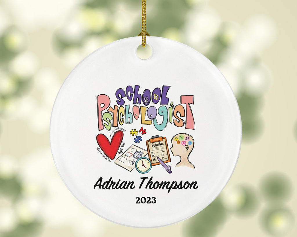 School Psychologist Christmas Ornament Personalized