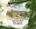Salamanca Spain Round Ceramic Christmas Ornament – Personalized Holiday Keepsake, Custom Couple Gift for Wedding or Honeymoon