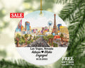 Las Vegas Nevada Christmas Ornament Personalized - NV Engaged Married Family Together Couple Travel Honeymoon Wedding Engagement Marriage