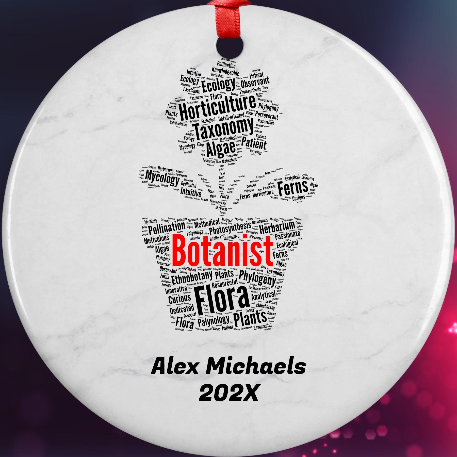 Botanist Personalized Christmas Ornament Backup