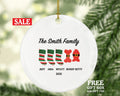 Family Personalized Christmas Ornament - Stockings Christmas Socks Holiday Gift Custom Names Family of 2 3 4 5 - Pet Cat Dog Family